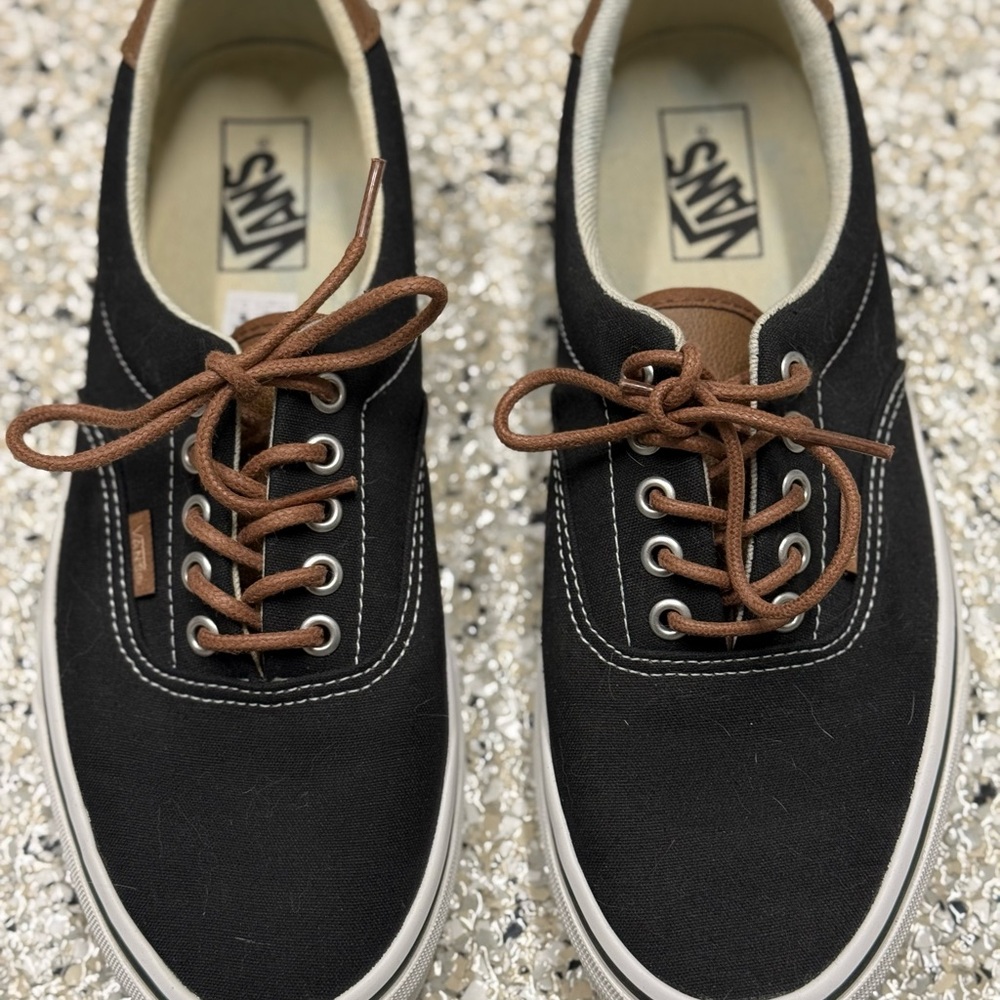 Vans Black and Brown Era Sneakers Classic Design